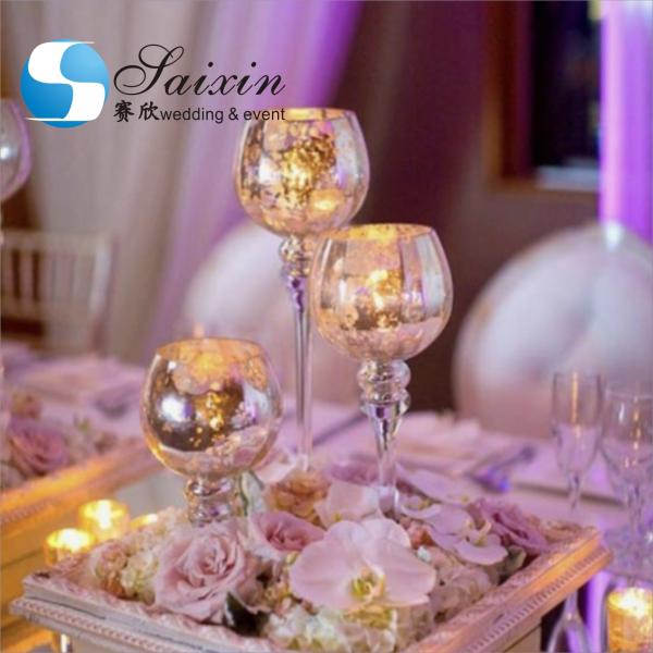 Wholesale wedding centerpieces single gold candle holder for event decor