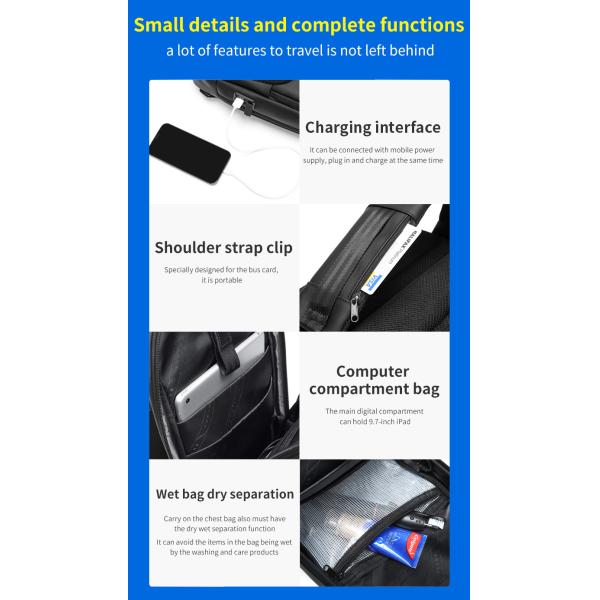 High quality printed logo new casual Shoulder Sling Crossbody Bag Custom logo Travel Men's Chest Bags