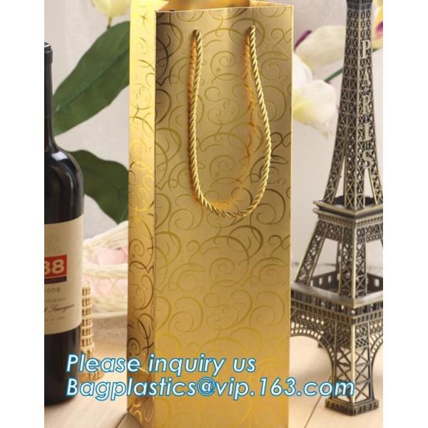 Printed Luxury Wide Base Brown Kraft Paper Carrier Bag,coating black luxury paper carrier bag for printing with ribbon