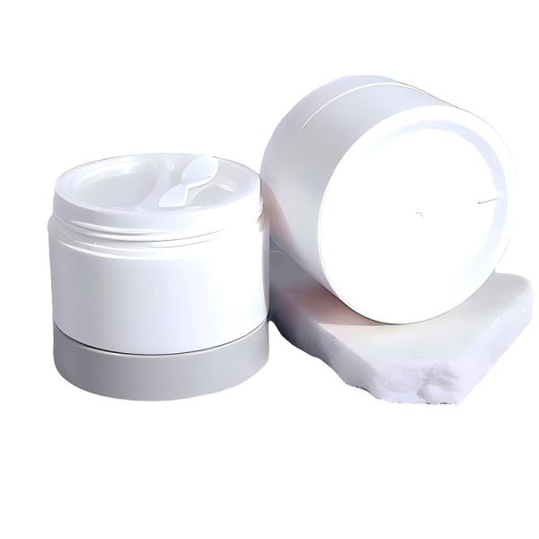 50g Empty Plastic PP Cosmetic Jar Plastic PP White Cosmetic Jar With Spoon And Sealing Ring/face Cream Jar