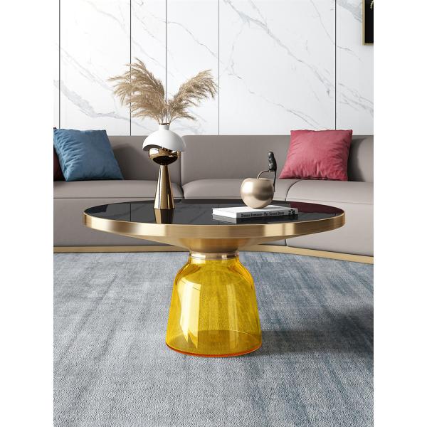 Toughened Bell Blown Glass Coffee Table 35cm High Antiwear
