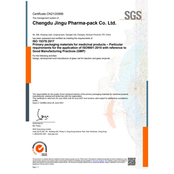 2ml clear medical glass ampoule made by neutral borosilicate tube OPC CBR SCR