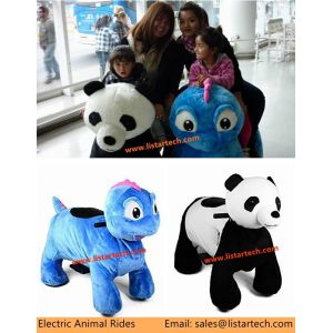 Quality rechargeable battery motorized plush riding 12v kids electric ride for sale