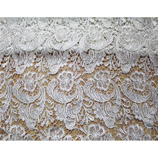 Garment Accessories Chemical Lace Fabric Water Soluble lace fabric in White Color