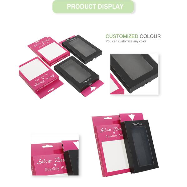Retail Custom Paper Window Packaging Box Printed Red Black Color With Hagners