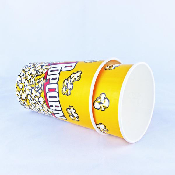 Single Wall Disposable Paper Buckets 46oz Printing Logo Popcorn Tub