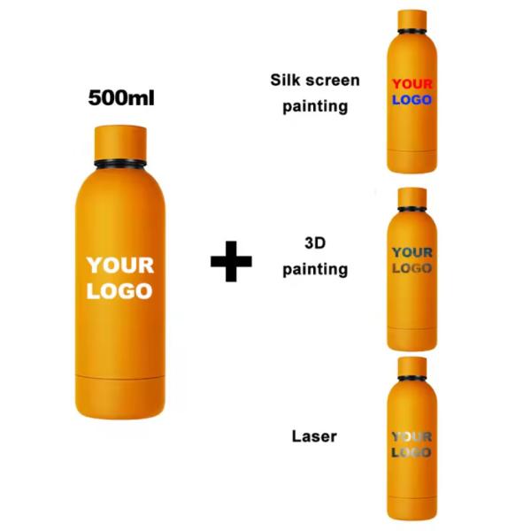 Touch Rubber Paint Double Wall Vacuum Flask Tumbler 500ml Stainless Steel Water Bottles