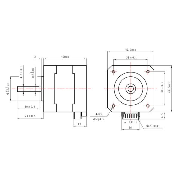 NEMA 17 Stepping Motor 42*42*40mm with 4 wire 1.0A for 3D Printer CMM