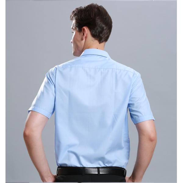 Blue Breathable Office Work Uniforms Plus Size New Design Yarn Dyed Technics