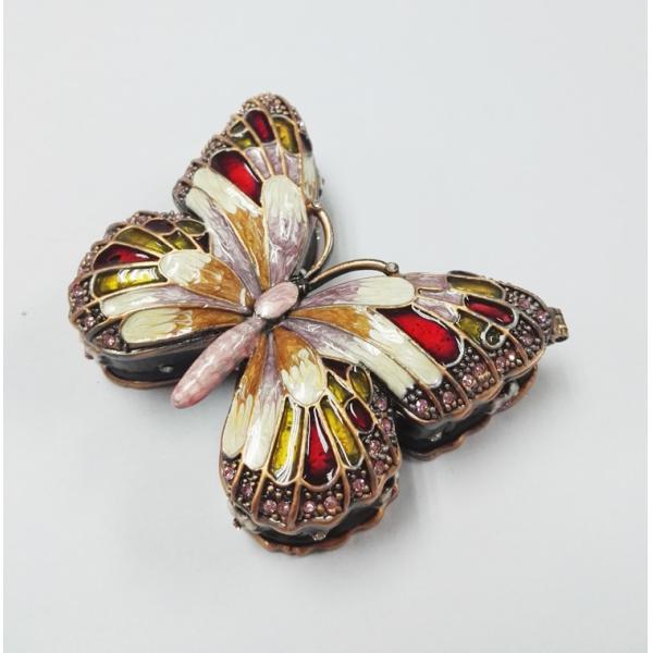 Colorful Butterfly Metal Alloy Jewelry Box Butterfly Trinket Box