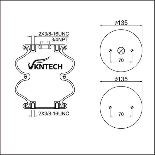 W01-358-3403 Firestone Double Convoluted Air Bags For American Carrier 8003-009