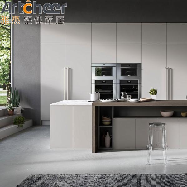 Modern Stylish Plywood Kitchen Cabinet In Italian Design Veneer And Lacquer Finish