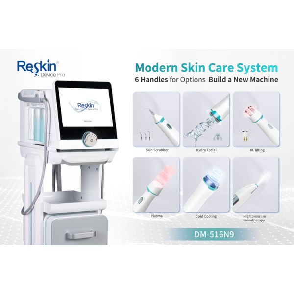 Professional Hydrotherapy Facial Machine for Oxygen Skin Treatment 6 in 1 RF Skin Tightening Machine for Face Rejuvenation