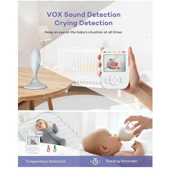2.8 Inch Twins Baby Monitor Babysitter Diy Home Security Surveillance Video Baby Phone