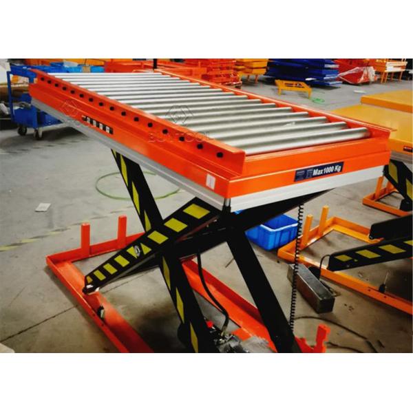 1000 Kg 2200 Lb Roller Lift Table Roller Conveyor Scissor Lift Table Hydraulic Steel