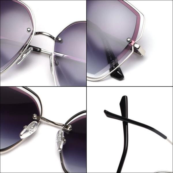 UV400 Gradient Lens Sunglasses Hollow Metal Frame Polarized