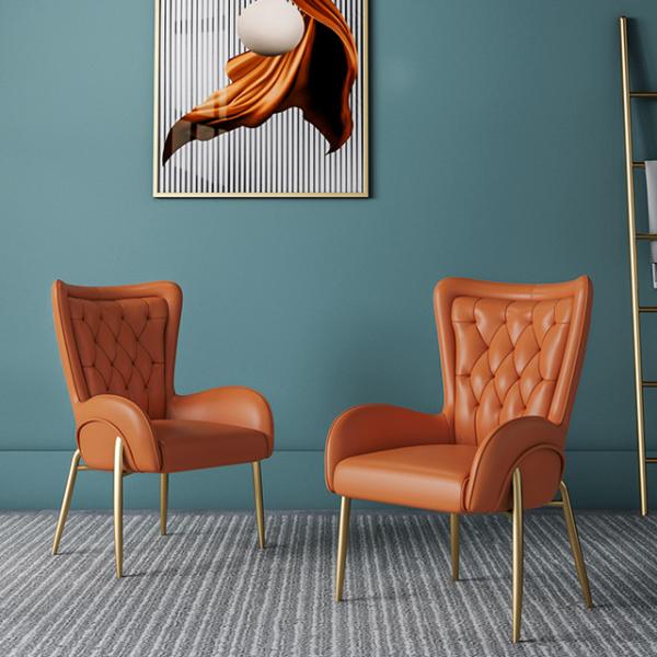 Diamond Tufting Upholstered Dining Armchair Nordic Luxury