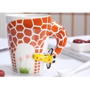 Quality 15 Oz 450ml Giraffe 9cmx11cm 3D Ceramic Mugs for sale
