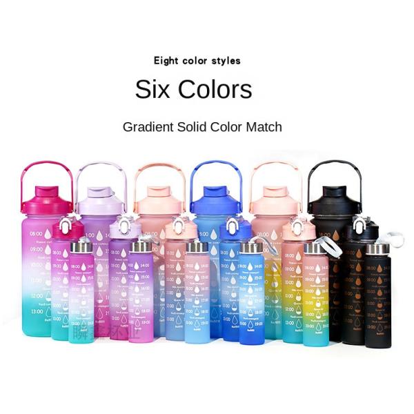 Humanized Design 550/750/1000ML Portable Plastic Water Bottle 1 Litre Gradient Color Custom Gym Water Bottles Bisphenol And Toxin Free OEM ODM