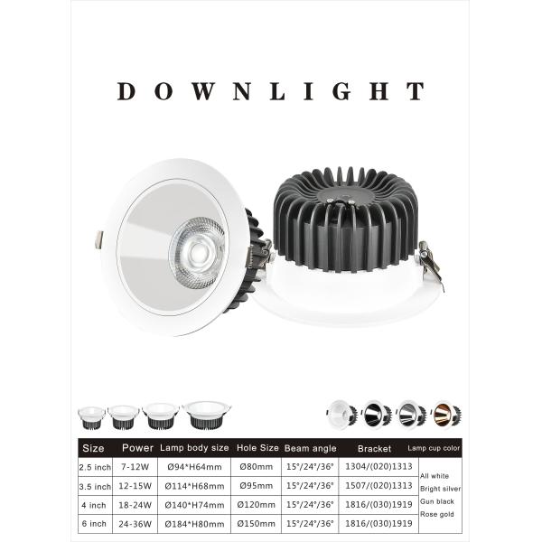 Round Recessed LED Downlights 36w High Power With Eaglcrise Driver