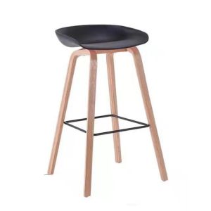 Quality Polypropylene Tall Bar Stool Chair Wooden Legs 40 Inch for sale