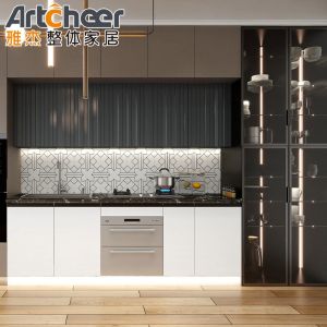 Traditional Design Waterproof Kitchen Cabinets with Radius Beveled Edge