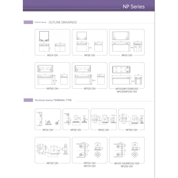 YUASA Np24-12 12V 24Ah Best Energy Storage UPS Lead-acid Battery for Solar System and Electric Power