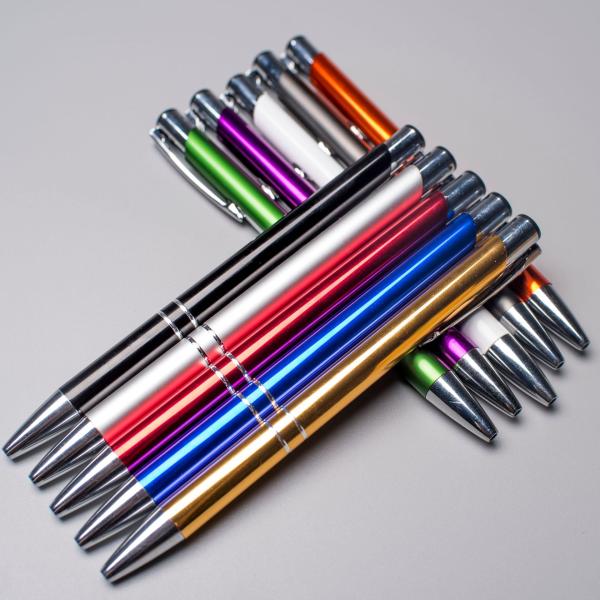 Customization Logo Plastic Office And School Supplies Colorful Metal Ballpoint Pen