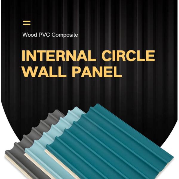 Decorative 3D WPC Wooden Ceiling Outdoor 15mm Round Grille Panel