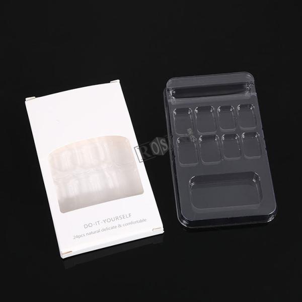 Customized Rectangular Blister False Nail Packaging PET Plastic Fake Nail Packaging