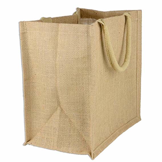 Natural Jute / Burlap Tote Bags With Handles , Custom Event Tote Bags