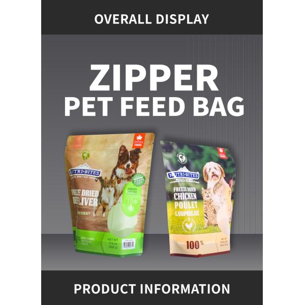 Ziplockk Aluminum Foil Resealable Bottom Pet Dog Food Packaging Bag 1kg 2kg 5kg 15kg