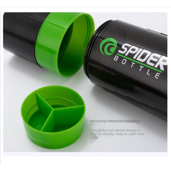 Custom Logo 650ml Black Three Layers Fitness BPA Shaker Cup