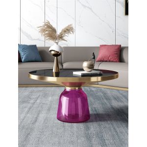 Quality Toughened Bell Blown Glass Coffee Table 35cm High Antiwear for sale
