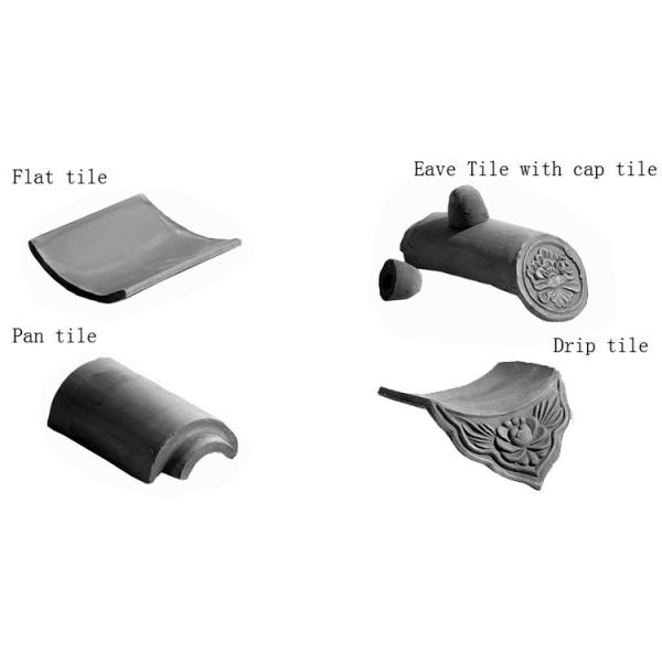 Unglazed Gazebo Chinese Clay Roof Tiles Matt Gazebo Bent Handmade Craft