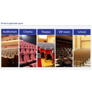 Collapsible 2 Seater Cinema Hall Chairs Anti Electrostatic Medium Hardness