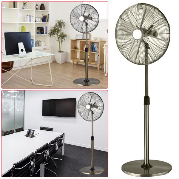 16" Oscillating 4 Blade Electric Retro Floor Standing Fan Metal Brass style