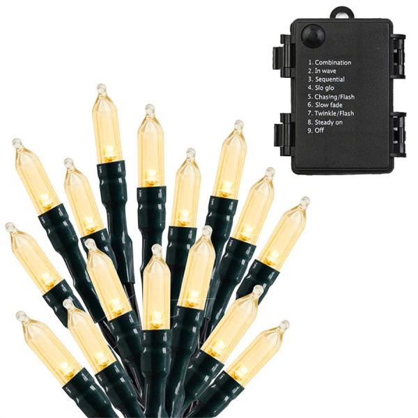 18ft 50 LED Green Wire Christmas Light Warm White Lights for Indoor Outdoor Christmas Valentine Wedding Lighting Decoration