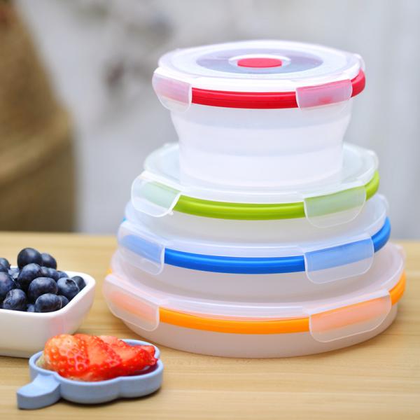 800ml 1200ml Silicone Lunch Containers Collapsible Silicone Lunch Box