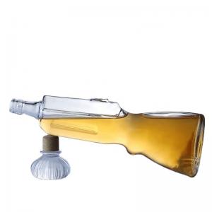 China 500ml Whisky Glass Bottle Gun Shape Open Mold 700ml Vodka Bottle for Beverage Industry on sale