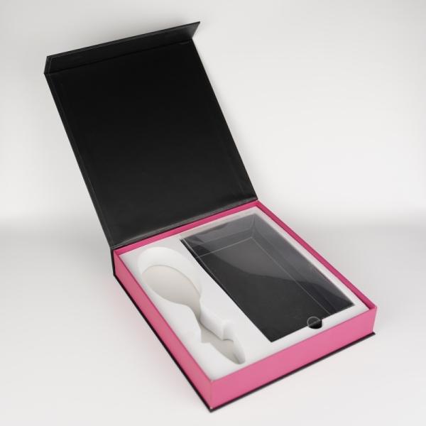 Wholesale Recyclable Rigid Gift Packaging Box for Women's Hair Extension Wig Set Magnetic Flip Box Packaging for Girls Gift Set