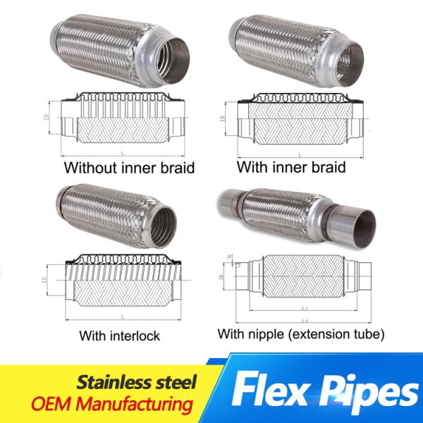Flexible Auto Exhaust Flex Pipe Stainless Steel Universal Flex Pipe Corrosion Resistance