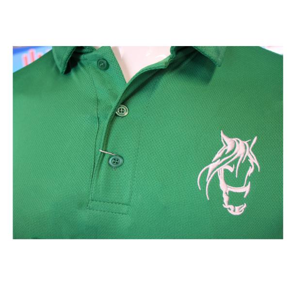 Green 180gsm Men's Long Sleeve Shirts With Embroidery Lapel Collar