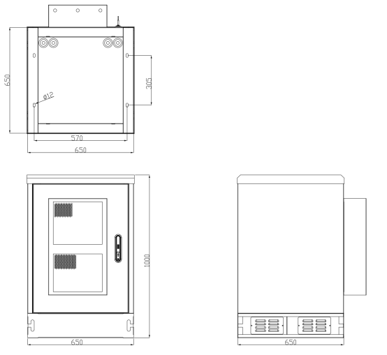 IP65 16U Galvanized Steel Outdoor Equipment Cabinet Air Conditioner With Screen