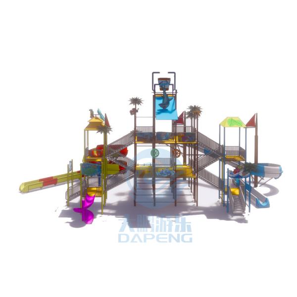 Residential Playground Water Slide Aqua Park Fiberglass Water House For Children