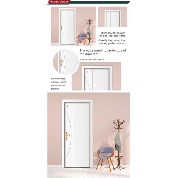 Modern Interior Finished Melamine Wooden Door 2.1m Height Waterproof