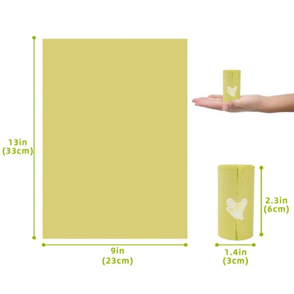 2 Rolls for Delivery 15 pcs Degradable Imported Raw Materials PET Dog Cat POP Garbage Bag