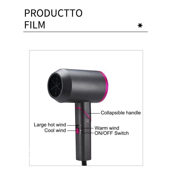 Microfilter Ionic Hair Blow Dryer 1500W Low Noise Unique Brushless Motor