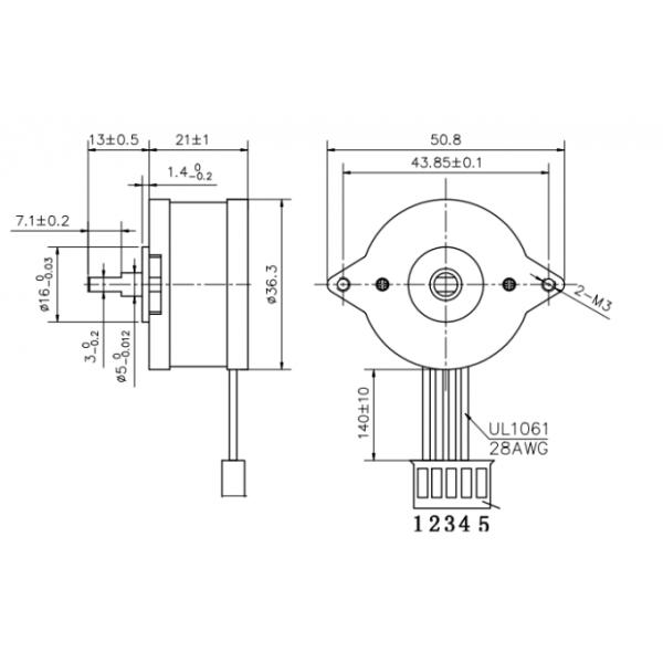 Small Position Control Stepper Motor Nema14 35mm Two Phase Stepper Motor 36HM21