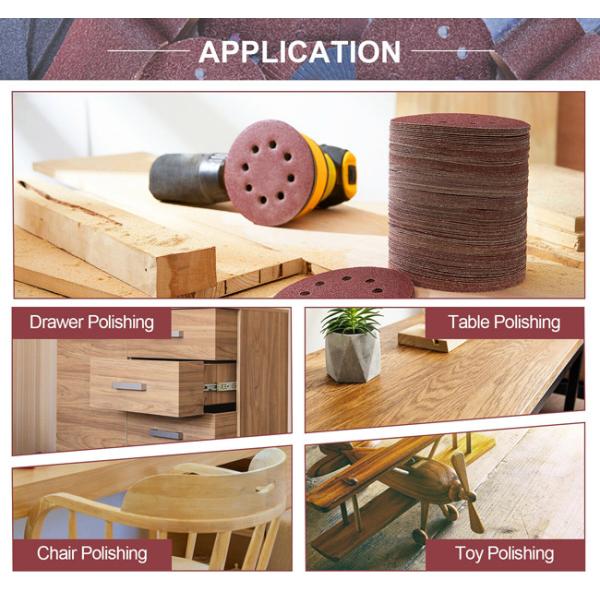 Red Aluminum Oxide Hook And Loop Sanding Discs 80pcs Mix Grits Sandpaper Discs